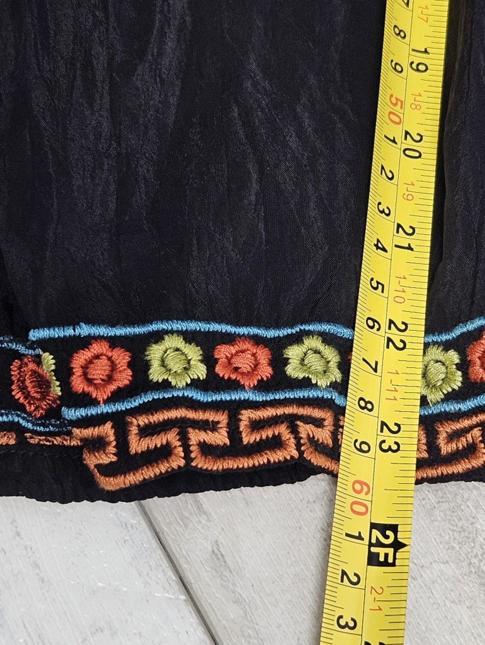 Johnny Was Suko V-Neck Embroidered Tunic Black Blouse Size XL - Picture 5 of 12